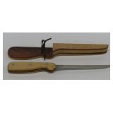 Custom Fillet Knife With Wooden Sheath