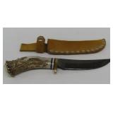 Antler Handle Fixed Blade Knife