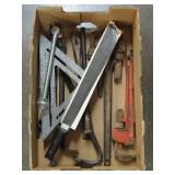 Pipe Wrenches, Squares And Pry Bars
