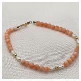 14K Gold Clasp & Beads + Coral & Pearls