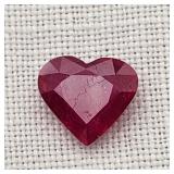 Heart Cut Ruby Stone 11 x 12.6mm
