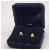 14K Gold Buttercup Diamond Earrings