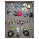 Costume Jewelry Brooch And Pin Collection