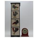 Rooster Drawer Cabinet And Quartz Clock