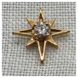 14K Gold Star w/ Diamond Tie Tack