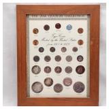 Framed 20th Century US Coins w/ Silver