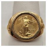 1993 Gold American Eagle $5 Coin + 10K Ring