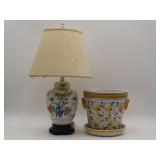 Ceramic Table Lamp And Planter