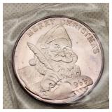 1995 Santa / Peace on Earth 1 Oz. Fine Silver