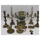 Brass Candlesticks And Decorative Metalware