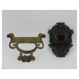 Cast Iron Boot Scraper And Match Safe