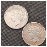 1923-S & 1928-S Peace Silver Dollars