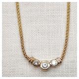 14K Gold Popcorn Chain w/ Diamonds