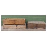 Wooden Ammunition Crate And Toolboxes