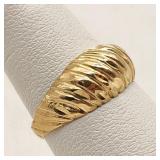 10K Gold Ribbed Dome Top Ring