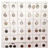 US silver dimes 1907-1962 (35) +