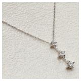 14K White Gold Graduated Diamonds Necklace