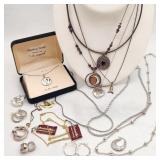 Silver Jewelry Group Earrings Necklaces Etc