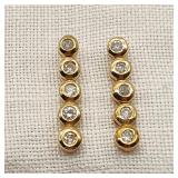 10K Gold Diamond Dangle Earrings
