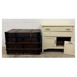 Flat Top Trunk And Washstand