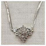 10K White Gold Necklace w/ Diamonds