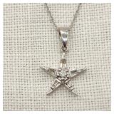 10K White Gold Star w/ Diamond Necklace