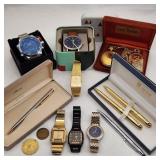 Mens Wrist & Pocket Watches + Pen Sets