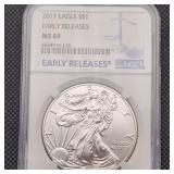 2017 American Eagle Silver $1 MS 69 Early Release