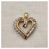 10K Gold Heart Pendant w/ Diamonds