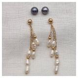 14K Gold Earrings with Pearls