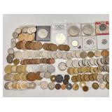 Group of Foreign Coins British French Etc