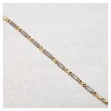 10K Gold 2-Tone 7' Bracelet