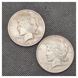 1922 Peace Silver Dollars (2)