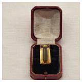 14K Gold Ring w/ Huge Citrine Stone