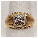 14K Gold Ring 4.6mm Diamond