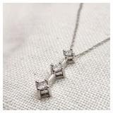 14K White Gold Graduated Diamonds Necklace