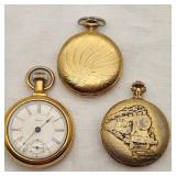 Pocket Watches (3) Incl. w/ Trains