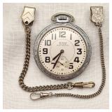 Avalon De Luxe 17j Pocket Watch + Chains (2)