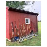 Aluminum Ladder And Garden Tools