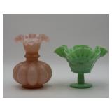 Westmoreland Compote And Pink Glass Vase