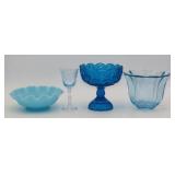 Fenton And Other Blue Glass Tablewares
