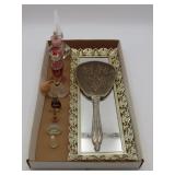 Perfume Bottles And Mirrored Vanity Tray
