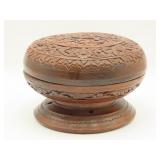 Carved Wooden Covered Bowl