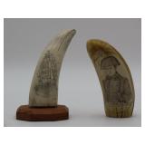 Scrimshaw Style Decorated Tooth Forms