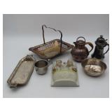 Metal Tablewares And Figural Wall Pocket