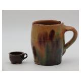Multi-Glaze Mug And Miniature Earthenware