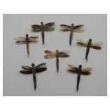 Seven Carved Horn Dragonflies