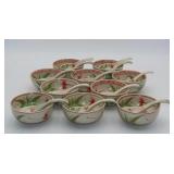 Bat Trang Dragonfly Bowls And Soup Spoons