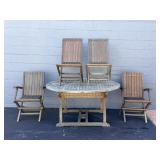 Gotic Teak Extension Table And Four Chairs