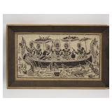 Framed Cambodian Temple Rubbing